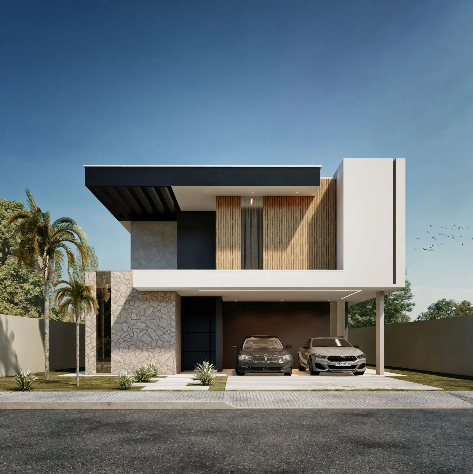 Casa contemporânea com arquitetura inovadora