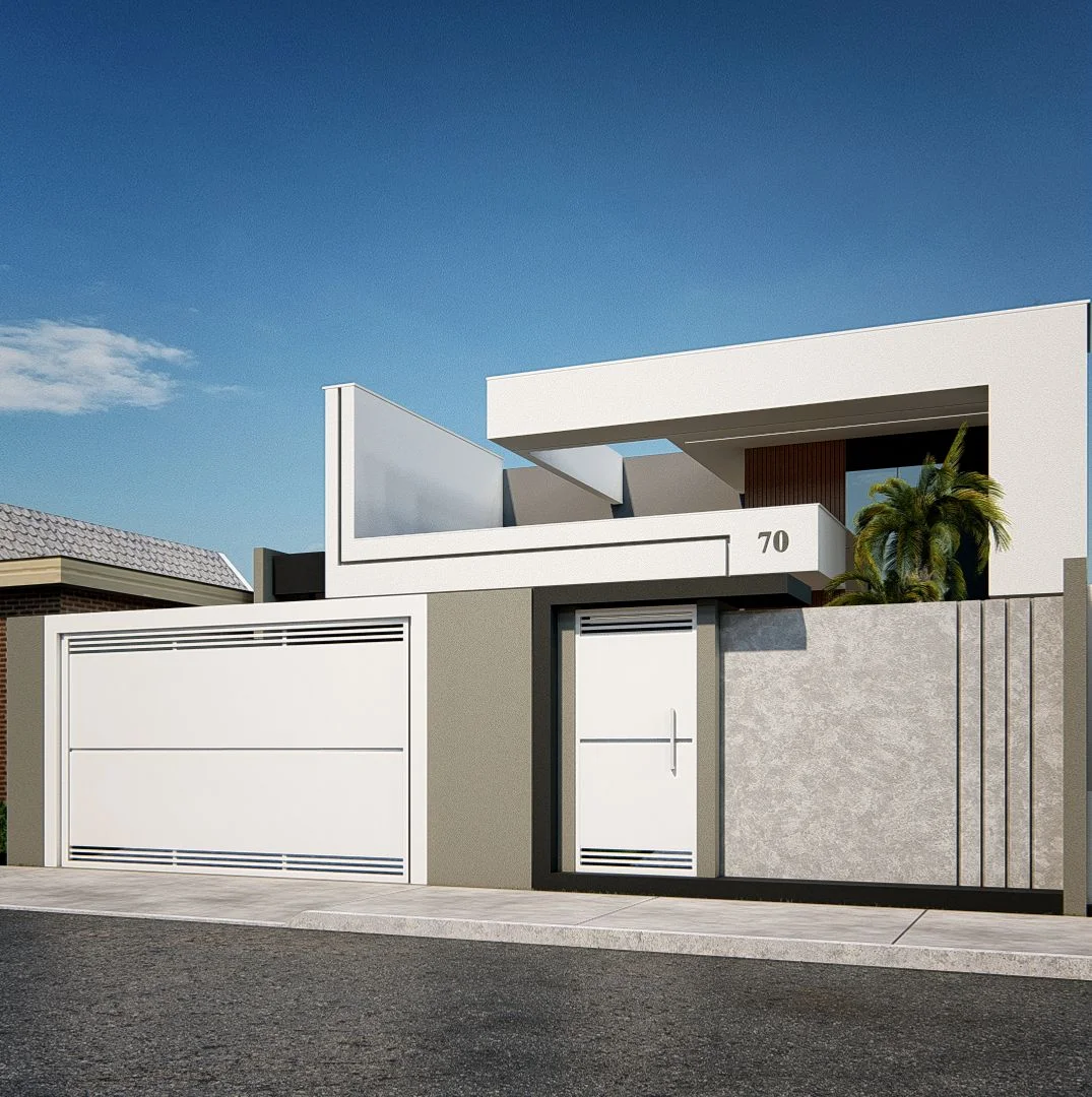 Fachada moderna com acabamento premium